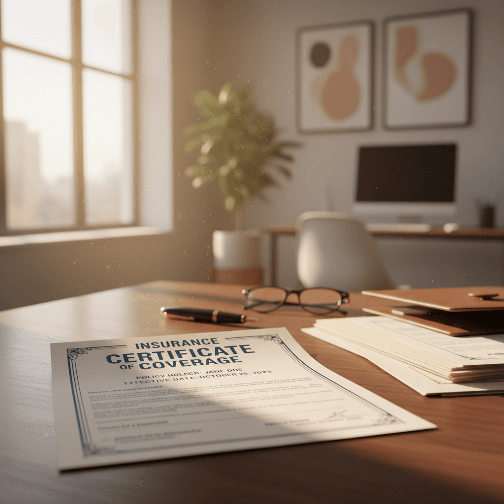 Insurance certificate documentation