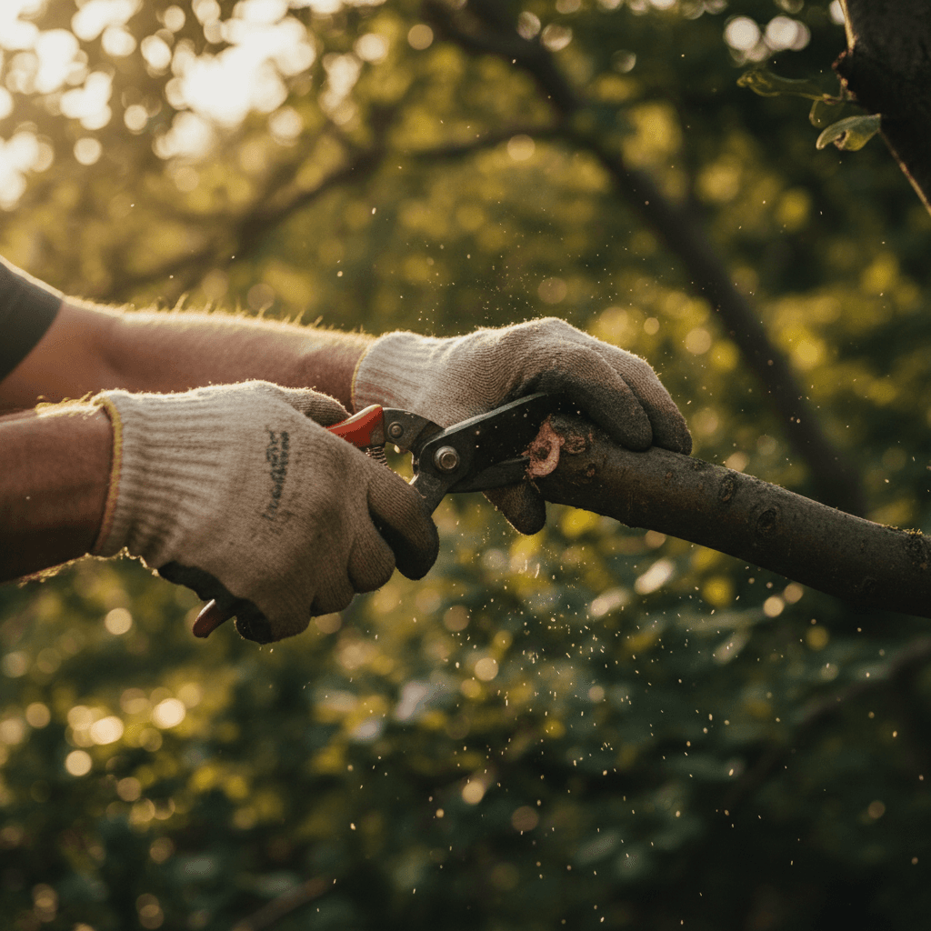 Crown cleaning service showing precise branch removal