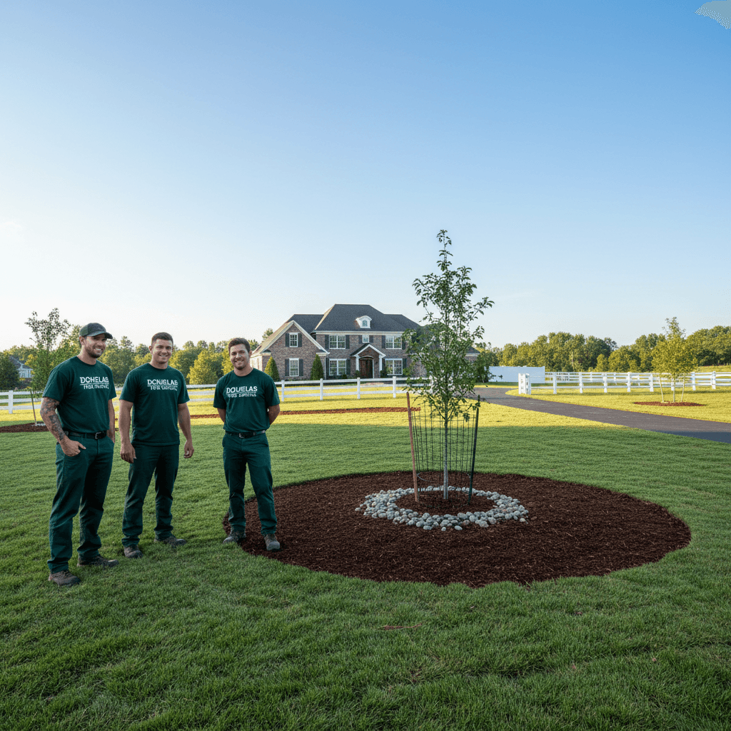 Clean yard after Douglas Tree Service Zero-Mess Guarantee