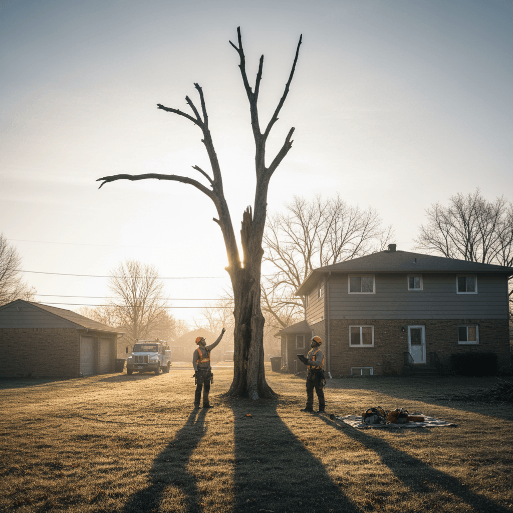 Assessment of hazardous dead tree in residential property