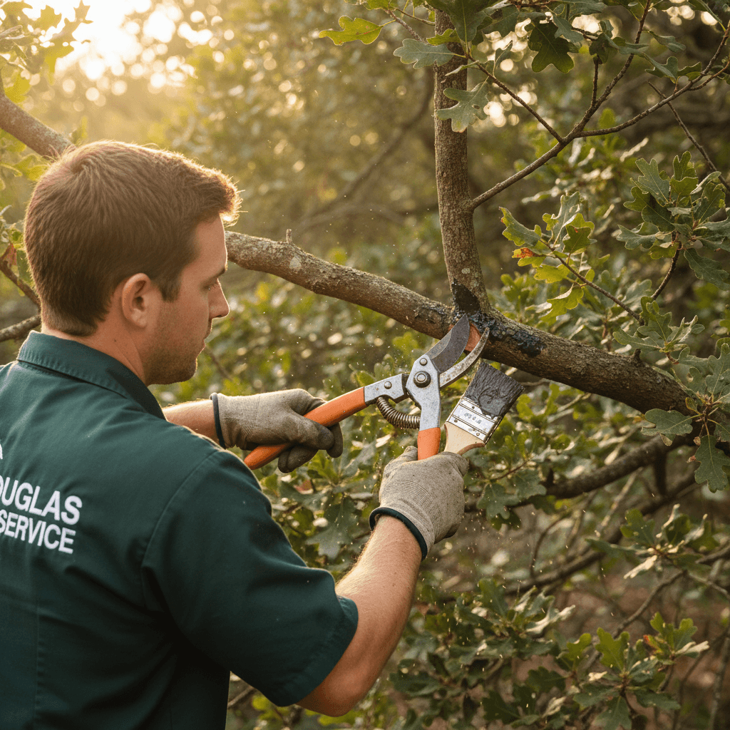 Precision pruning and oak wilt protection