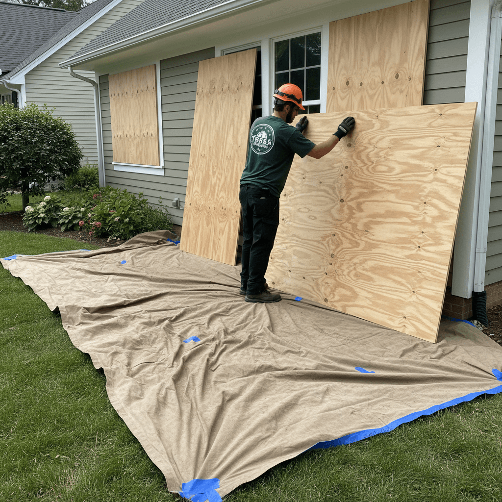 Property protection during tree work