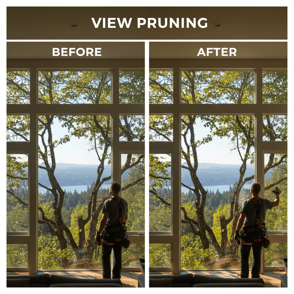 View pruning opening sightlines from a residential property
