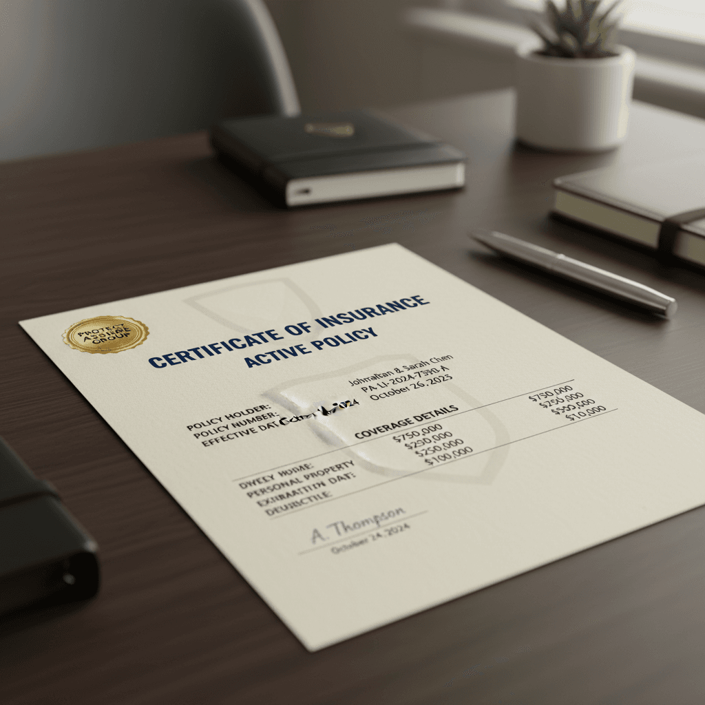 Insurance certificate