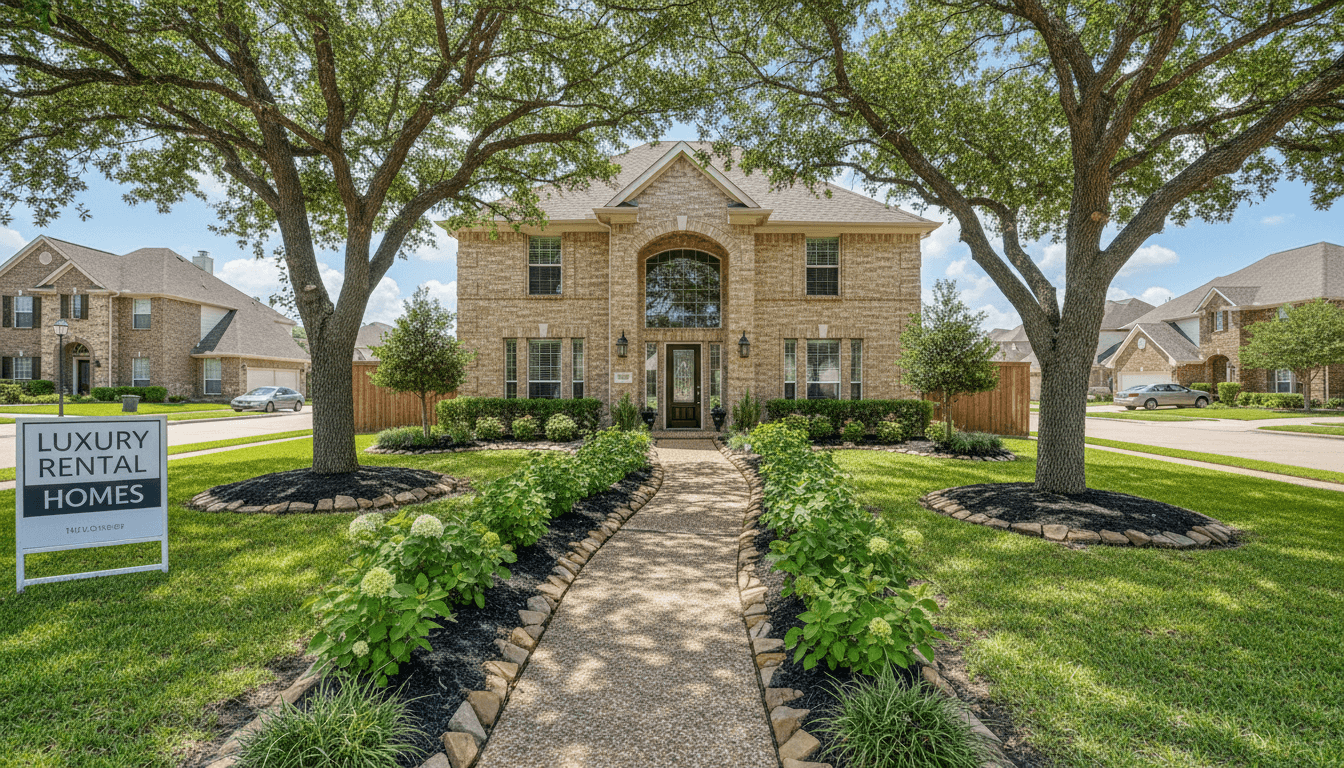 Professional rental property with well-maintained trees and landscaping