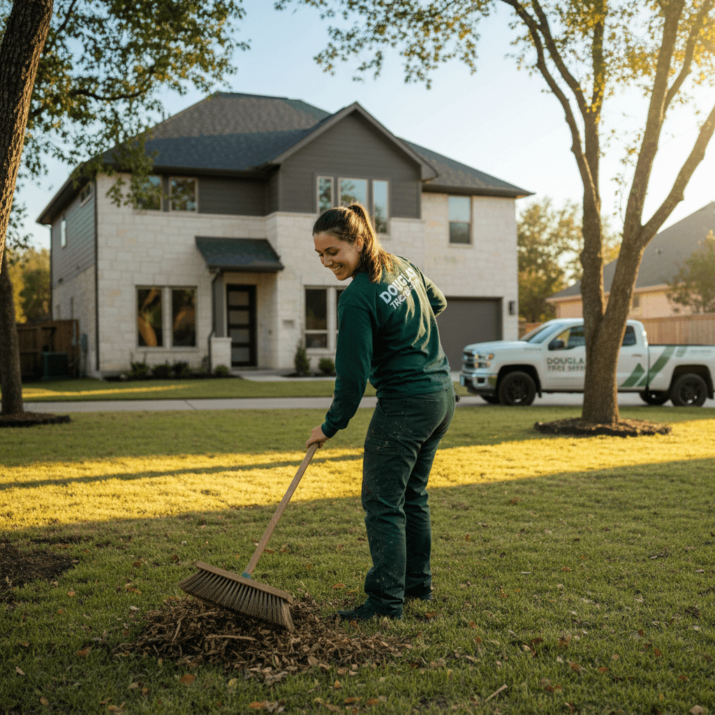 Pristine yard cleanup after Douglas Tree Service tree removal